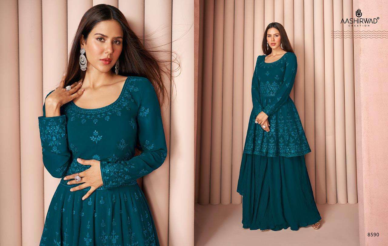  JUGNI GEORGETTE SALWAR SUITS WITH PLAZZO