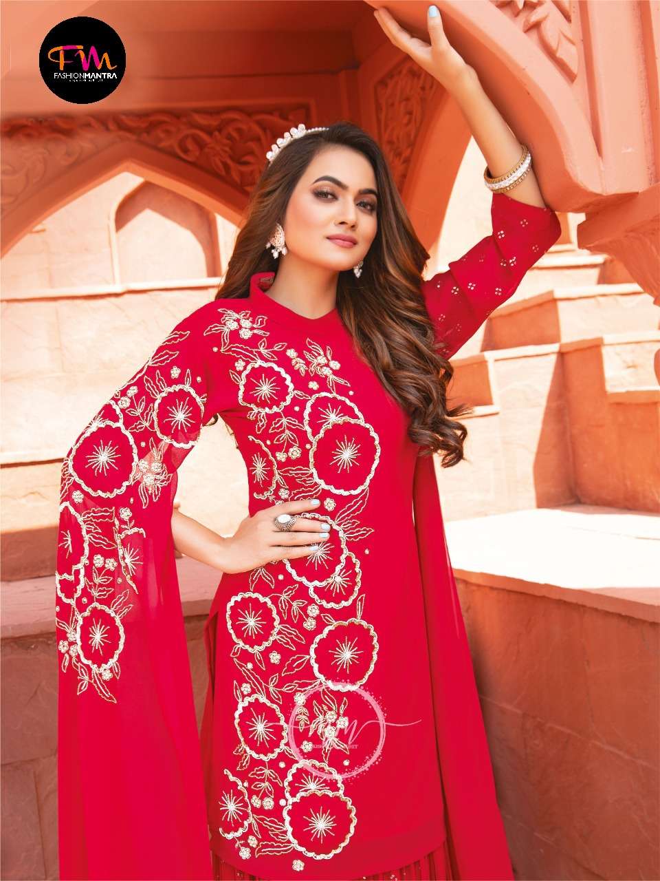 Women Designer Georgette Embroidery Gharara 