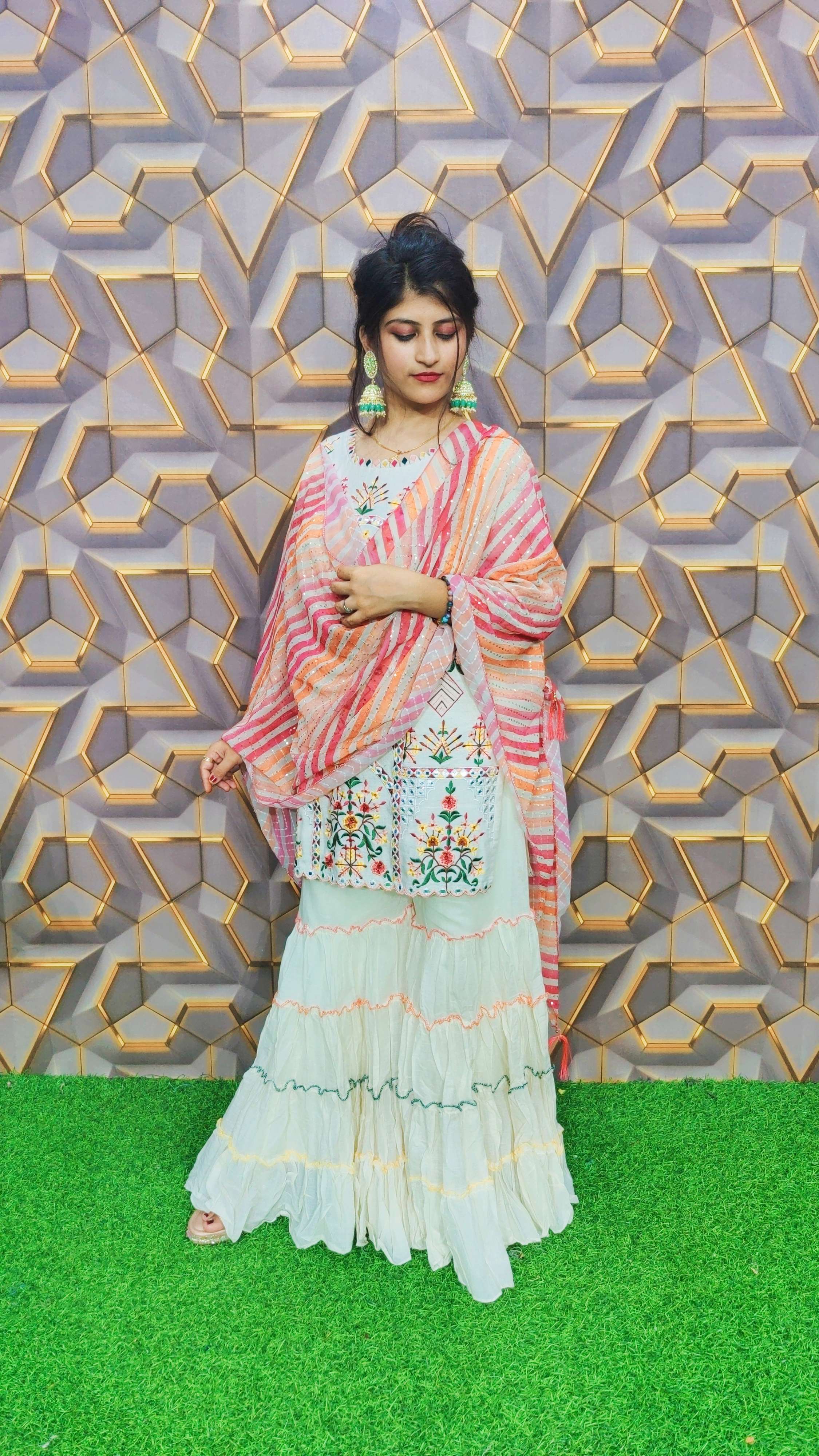 Khadi Cotton Gharara With Dupatta
