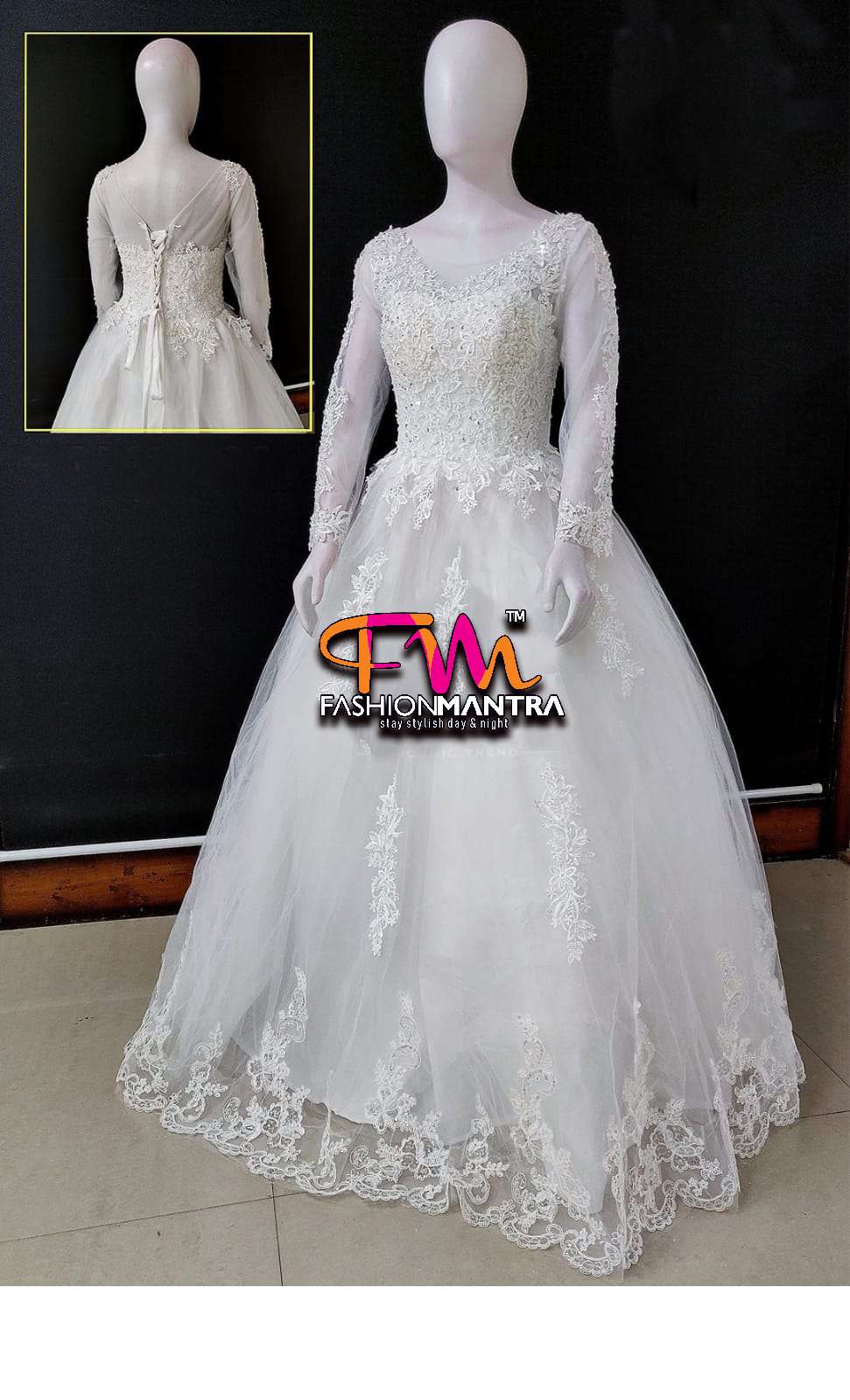 Heavy White Evening Gown 