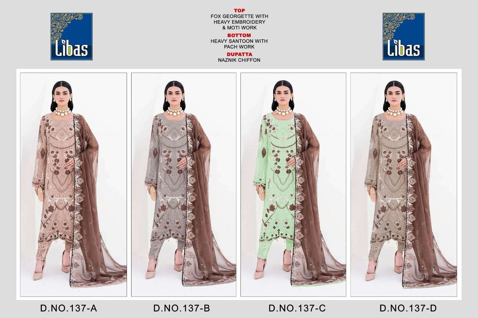 Libas Beautiful Stylish Pakistani Suits Ethnic Wear & Ready To Wear Faux Georgette Embroidered Dresses