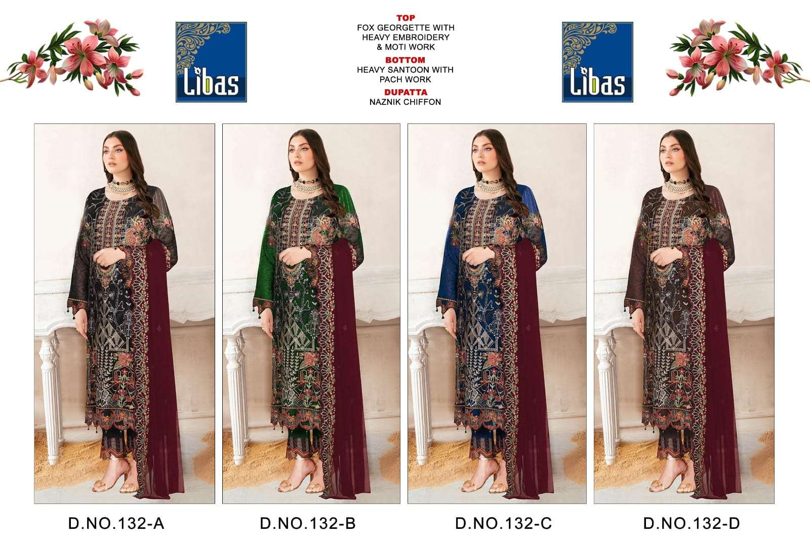 Libas Beautiful Stylish Pakistani Suits Fancy Colorful Casual Wear & Ethnic Wear & Ready To Wear Faux Georgette Embroidered Dresses
