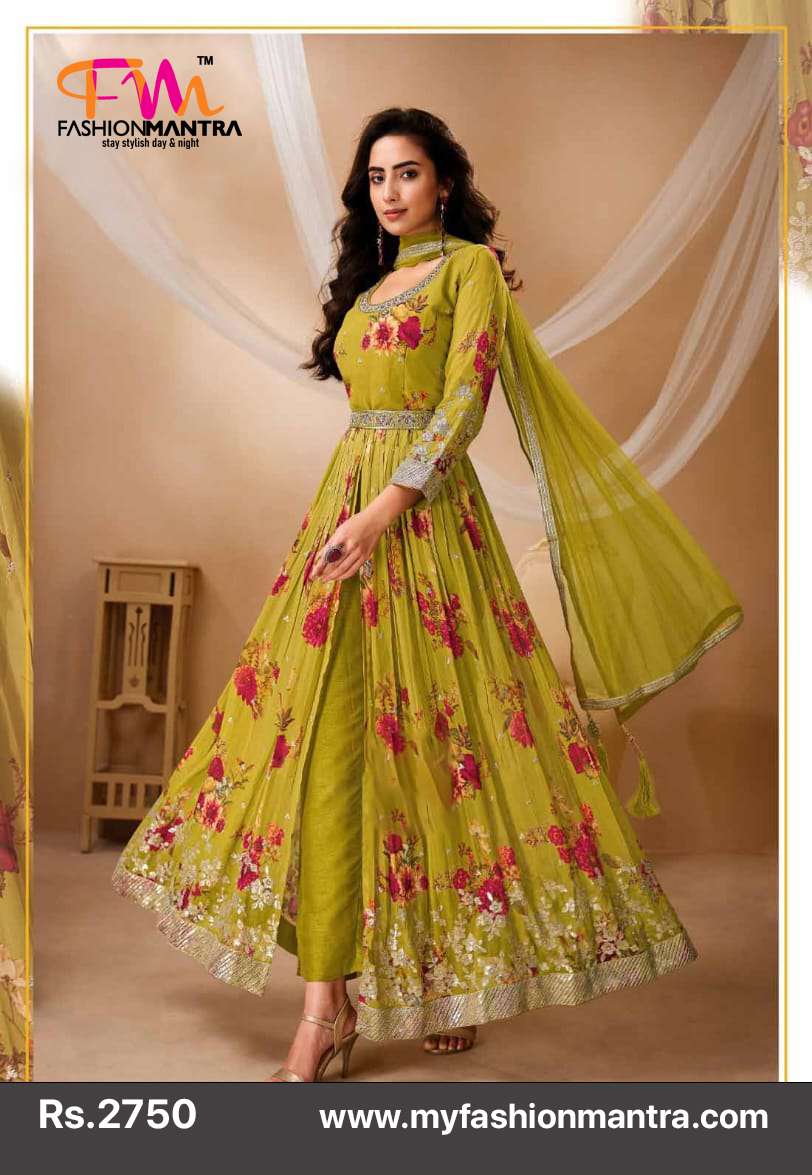 Green Georgette Heavy Party Wear Dress at Rs 3713 in Surat | ID: 15362580188