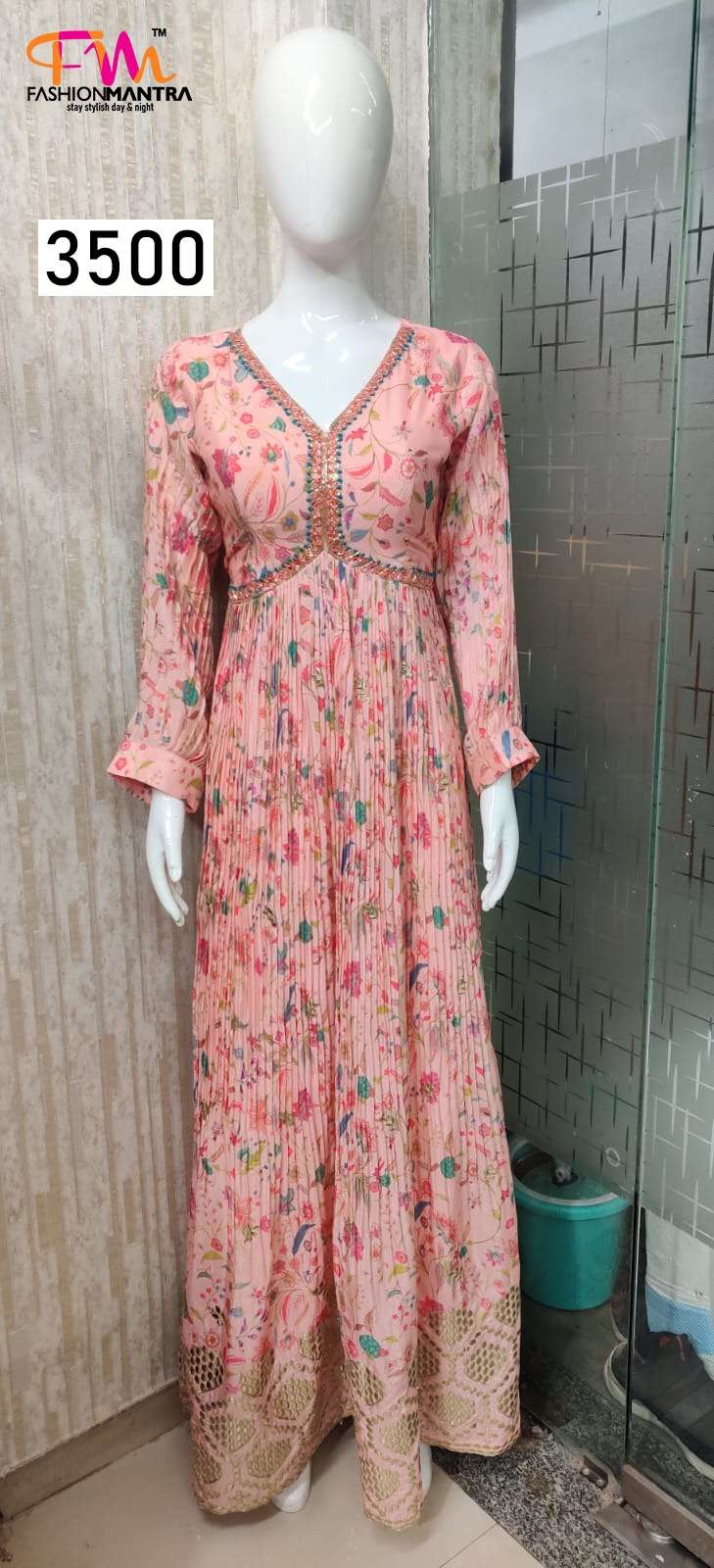 Stylish Printed Alia Cut Gown By Fashion Mantra