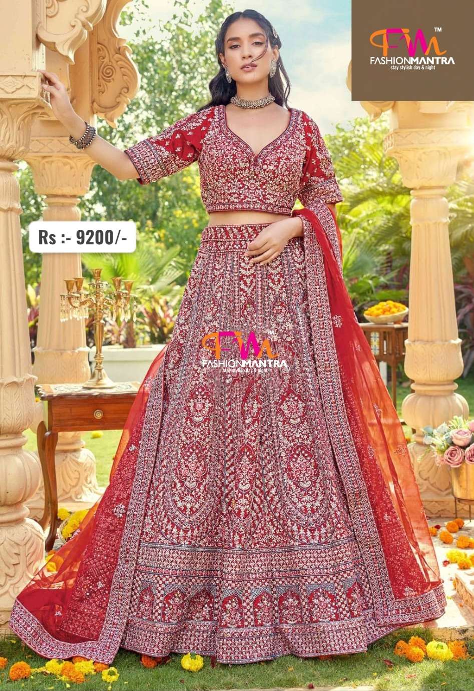 Buy Handwork Red Lehenga Choli : 197255 -