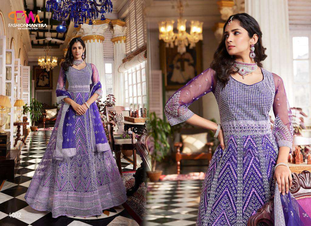 Purple Designer Gown With Dupatta By Fashion Mantra