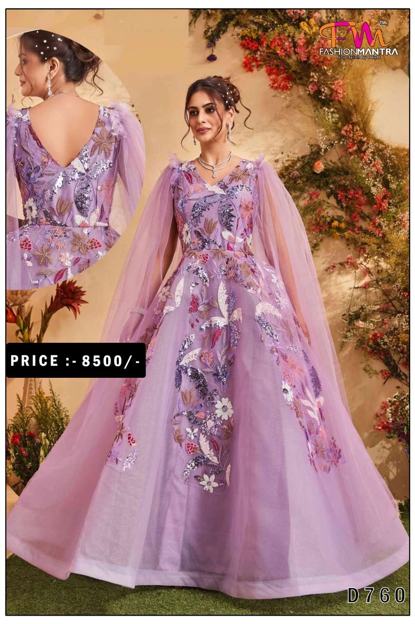 Babby Pink Bollywood Style Gown From Fashion Mantra
