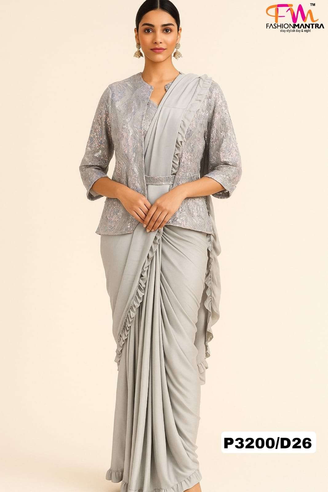 Jacket Style Ready To Wear Saree