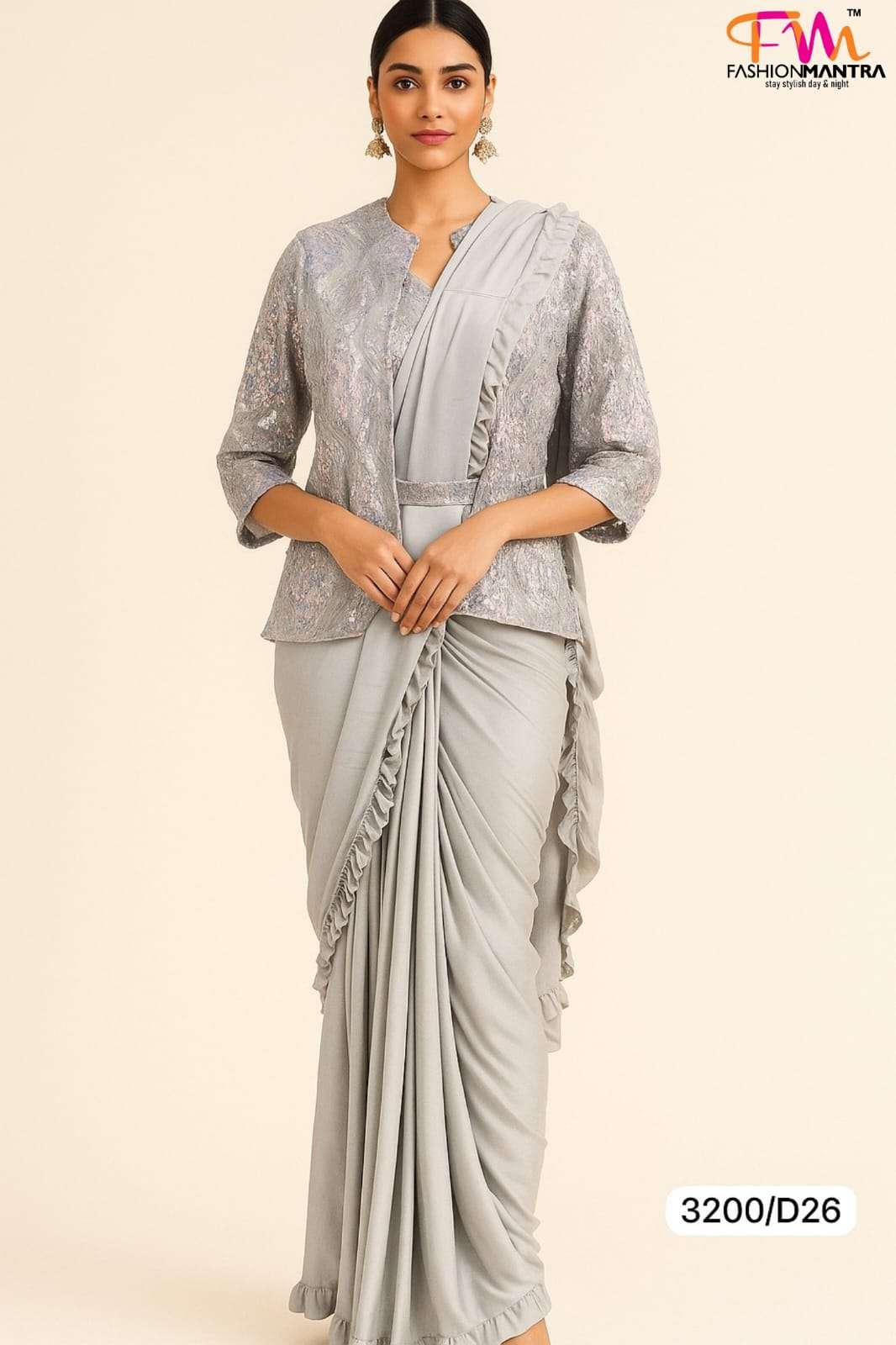 Lycra Fabric Ready To Wear Saree