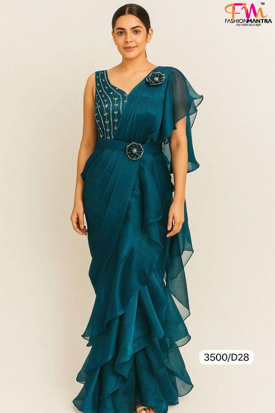 Tissue Fabric Ready To Wear Sareeee