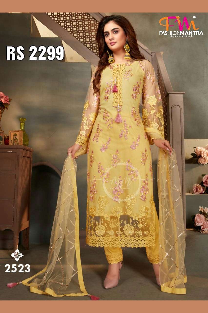 Yellow color ready made salwar kameez